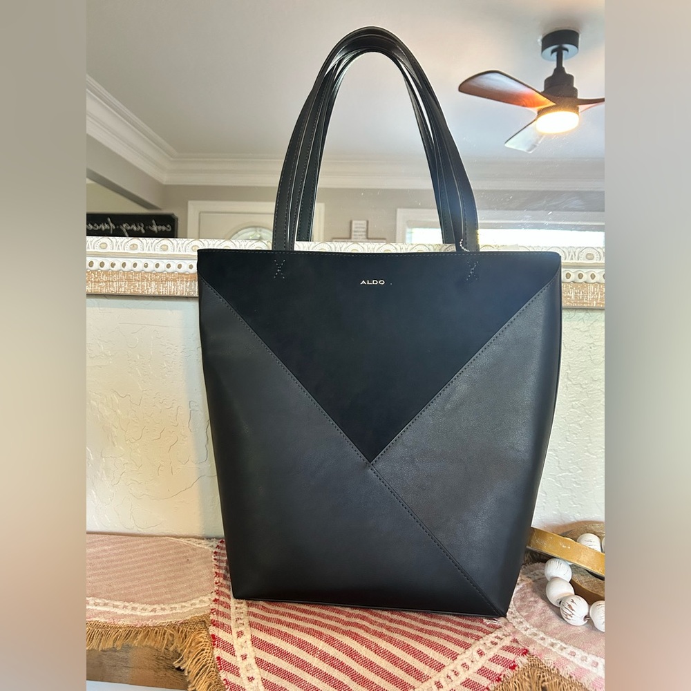 New ALDO structured tote bag geometric panelled design inspired Puzzle Fold Tote